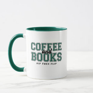 Koffie en Boeken Slurp Dan Blaadje Boekenwurm Groe Mok