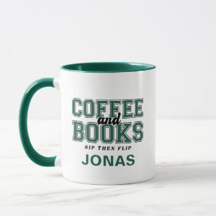 Koffie en Boeken Slurp Dan Blaadje Boekenwurm Groe Mok