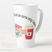 Koffie en boeken zijn mijn Jam Large Latte Mok (Rechterhoek)
