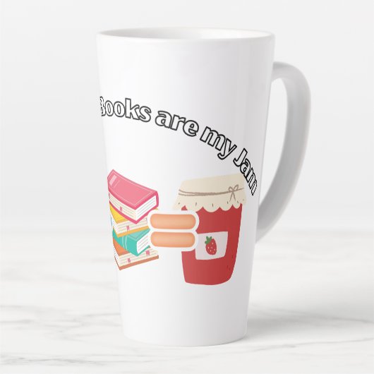 Koffie en boeken zijn mijn Jam Large Latte Mok (Rechterhoek)