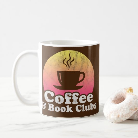 Koffie- en boekenclubs koffiemok (Met donut)
