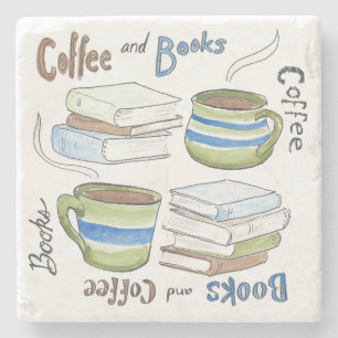 Koffie- en boekenonderzetter stenen onderzetter