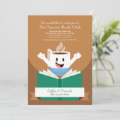 Koffie en boekuitnodiging kaart (Staand voorkant)