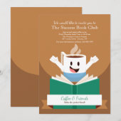 Koffie en boekuitnodiging kaart (Voorkant / Achterkant)