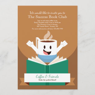 Koffie en boekuitnodiging kaart
