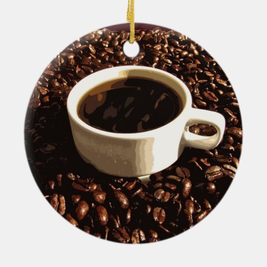 Koffie en bonen keramisch ornament (Achterkant)