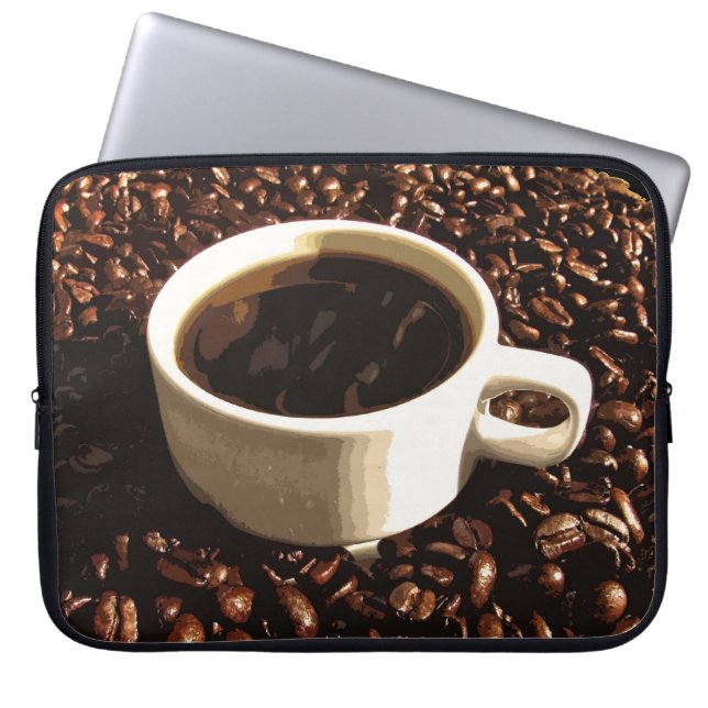 koffie en bonen laptop sleeve (Voorkant)