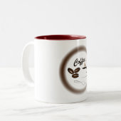 Koffie en bonen tweekleurige koffiemok (Voorkant links)