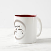 Koffie en bonen tweekleurige koffiemok (Voorkant rechts)