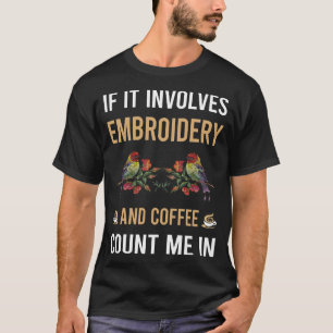 Koffie en borduurwerk borduurwerk t-shirt