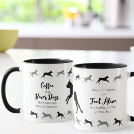 Koffie en Boxer Dogs Two-tone Mok Black & Grey
