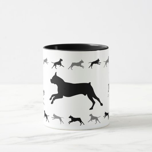 Koffie en Boxer Dogs Two-tone Mok Black & Grey (Midden)