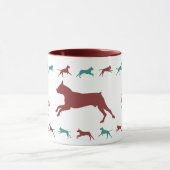 Koffie en Boxer Dogs Two-tone Mok Maroon & Blue (Midden)