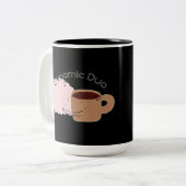 Koffie en Brein zijn het Dynamic Duo! Tweekleurige Koffiemok (Voorkant links)