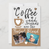 Koffie en bruine foto's van vriendinnetjes magnetische uitnodiging (Voorkant)