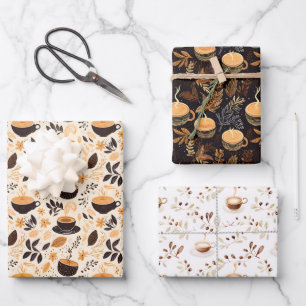 Koffie en Cafe Patroon Gift Inpakpapier Vel