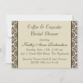 Koffie en Cake, demask Bridal Shower Invitation Kaart (Achterkant)