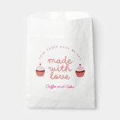 Koffie en cake gemaakt met liefde Cupcake Bedankzakje (Voorkant)