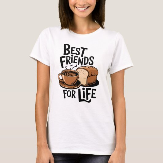 Koffie en cake t-shirt (Voorkant)