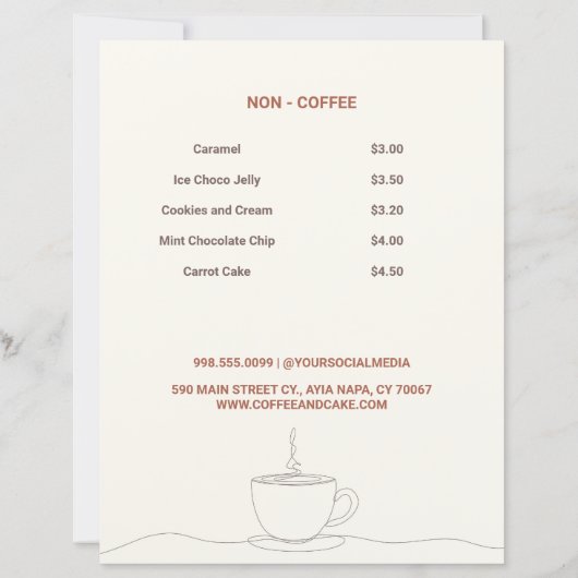 Koffie en cake Winkelmenu (Achterkant)