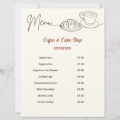 Koffie en cake Winkelmenu (Voorkant)