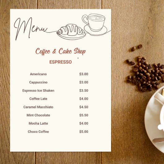 Koffie en cake Winkelmenu