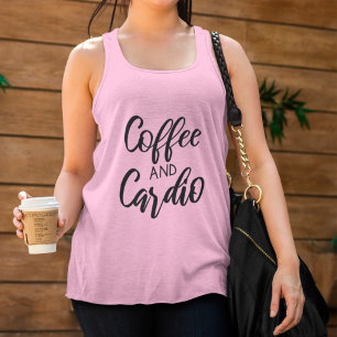 Koffie- en Cardio-Funny Workout Fitness Tanktop