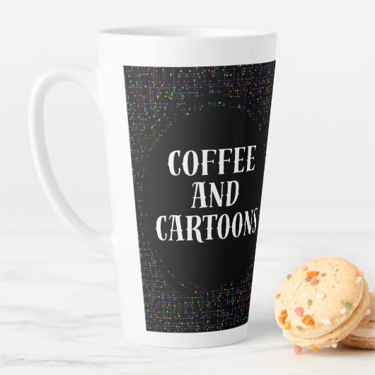 Koffie en cartoons latte mok (In situ)
