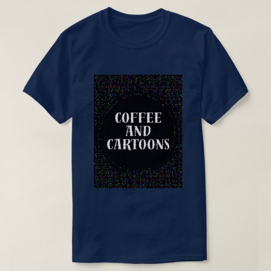 Koffie en cartoons t-shirt (Design voorkant)