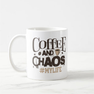 Koffie en chaos Grappig Sarcastisch Gezegde Cafeïn Koffiemok