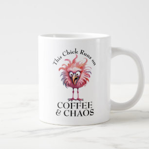 Koffie en Chaos Grappige Spreuk Grote Koffiekop
