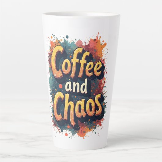 Koffie en Chaos Latte Mok (Voorkant)