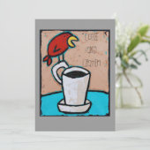 Koffie- en chatuitnodiging kaart (Staand voorkant)