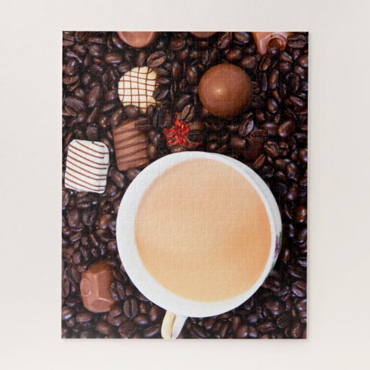 Koffie- en chocolaatlekkage legpuzzel (Verticaal)