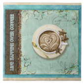 Koffie en chocolade Cappuccino Heart Kitchen Decor Tegeltje (Voorkant)
