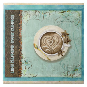 Koffie en chocolade Cappuccino Heart Kitchen Decor Tegeltje