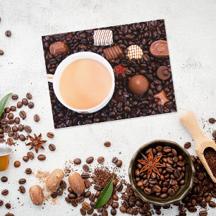 Koffie en Chocolade Delight Ansichtkaart Briefkaart