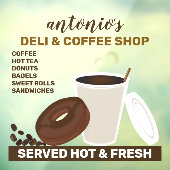 Koffie en chocolade donut raamsticker (Vel 3)