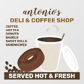 Koffie en chocolade donut raamsticker (Vel)