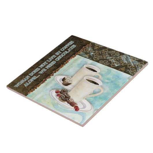 Koffie- en Chocolade-Java Keukenkunstdessert-Snoep Tegeltje (Zijkant)