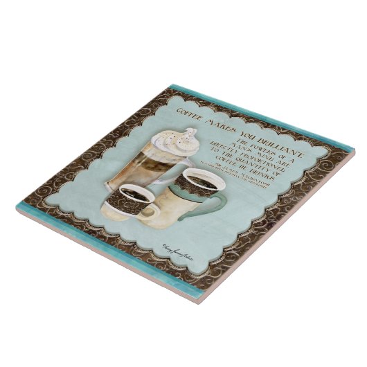 Koffie en chocolade Java Latte Espresso Kitchen Tegeltje (Zijkant)