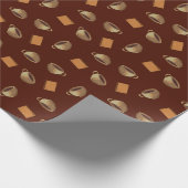 Koffie en chocolade-koekjes Pattern-bruin eten Cadeaupapier (Hoek)