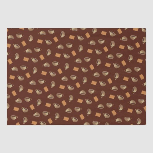 Koffie en chocolade-koekjes Pattern-bruin eten Tissuepapier (Voorkant)