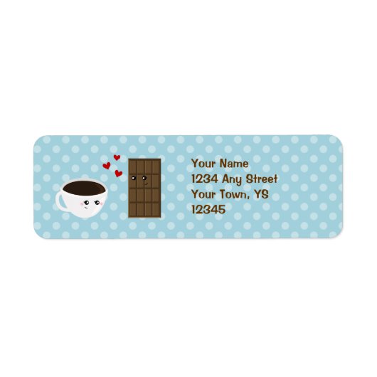 Koffie- en chocolade-liefde etiket (Voorkant)
