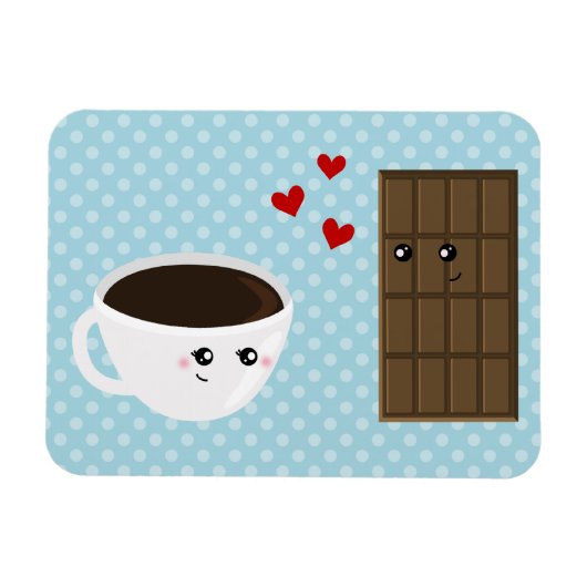 Koffie- en chocolade-liefde magneet (Horizontaal)