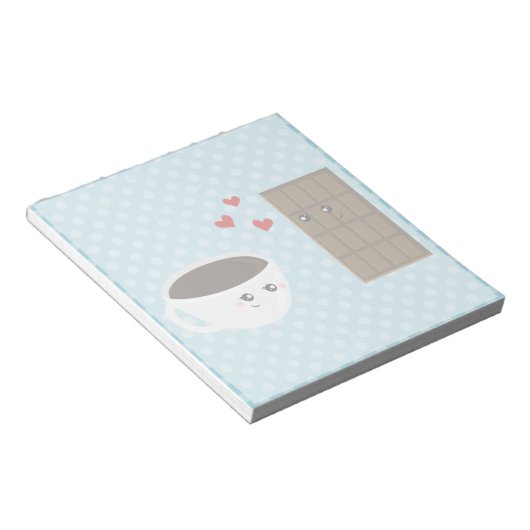 Koffie- en chocolade-liefde notitieblok (Schuin)