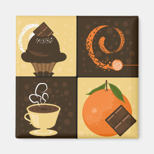 Koffie en chocolade overbruggen Fridge Magnet