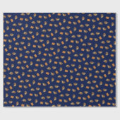 Koffie en chocolade uit het Patroon Navy Blue Food Cadeaupapier (Vlak)