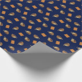 Koffie en chocolade uit het Patroon Navy Blue Food Cadeaupapier (Hoek)
