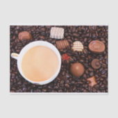 Koffie en chocolade van dichtbij tissuepapier (Voorkant)